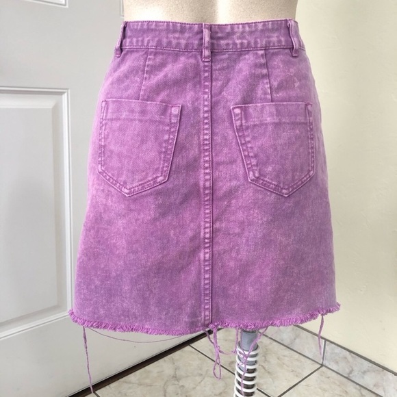 Purple Denim Button Up Skirt Material Girl - Picture 7 of 7